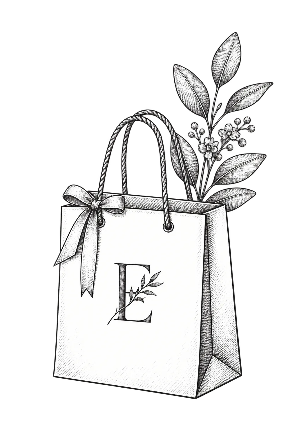 E/CONSUMER shopping bag illustration